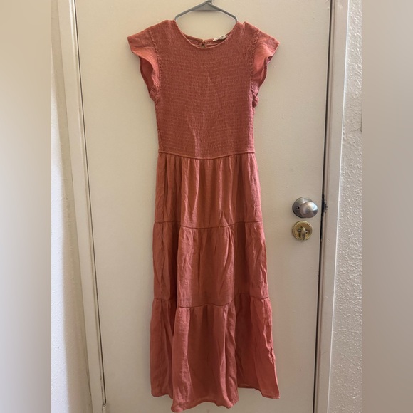 By The River Dresses & Skirts - By the River Rust Smocked Maxi Dress